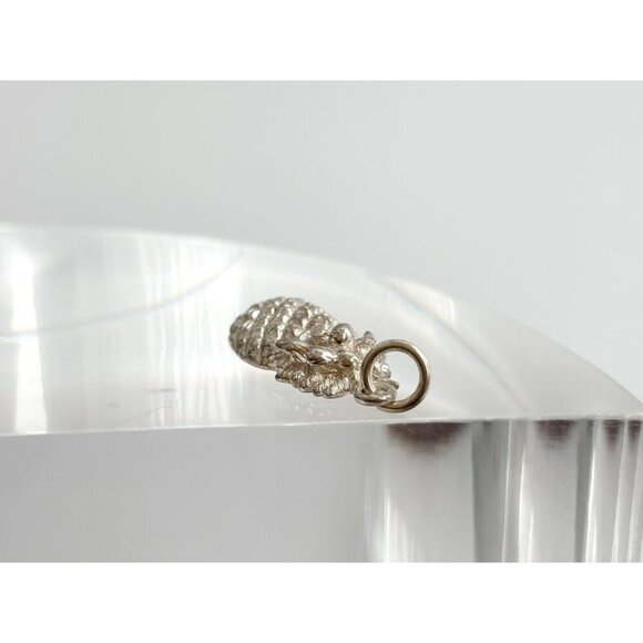 Pineapple Shaped Hand Carved Sterling Silver 925 Vintage Pendant | Charm - Picture 5 of 8